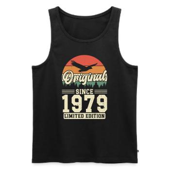 Unique 1995 Vintage Retro Design - Men's Premium Organic Tank Top - black - Front - Michal (187cm)