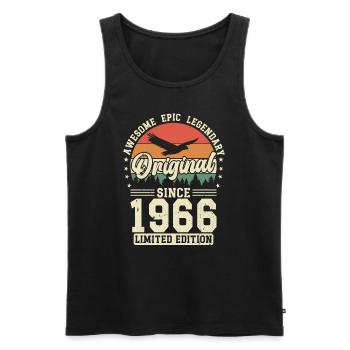 Einzigartiger 1966er Jahrgang Vintage Retro Design - Männer Premium Bio Tank Top - Schwarz - Vorne - Michal (187cm)