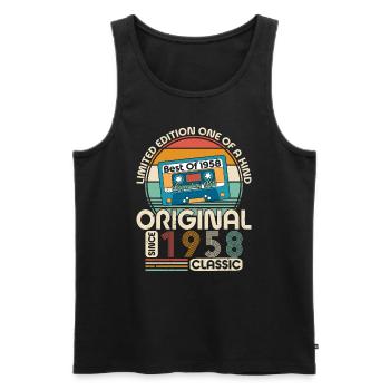 Authentic 1958 Vintage Vintage Retro - Men's Premium Organic Tank Top - black - Front - Michal (187cm)