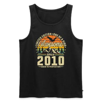 Vintage 2010 Birthday Celebration - Männer Premium Bio Tank Top - Schwarz - Vorne - AI Model Male 178 light (178cm)