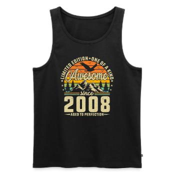 Vintage Legend 2008 - Retro Birthday Gift - Männer Premium Bio Tank Top - Schwarz - Vorne - Michal (187cm)