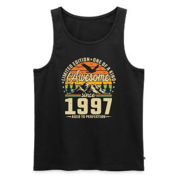 Vintage 1997 Legends - Männer Premium Bio Tank Top - Schwarz - Vorne - AI Model Male 178 light (178cm)