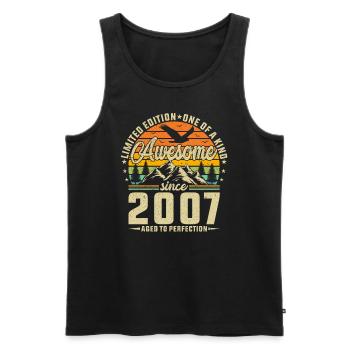 Vintage 2007: Legendary Birth Year Retro Tee - Männer Premium Bio Tank Top - Schwarz - Vorne - AI Model Male 178 light (178cm)