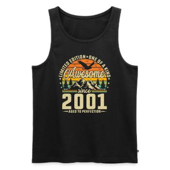 Vintage Legend 2001 Birthday - Männer Premium Bio Tank Top - Schwarz - Vorne - Michal (187cm)