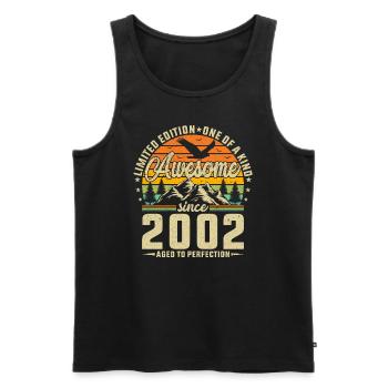Vintage Legend 2002 - Retro Birthday Gift - Männer Premium Bio Tank Top - Schwarz - Vorne - AI Model Male 178 light (178cm)