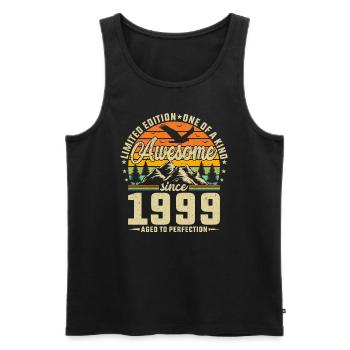 Vintage 1999 Birthday Tee - Männer Premium Bio Tank Top - Schwarz - Vorne - Michal (187cm)