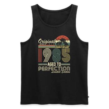 Vintage 1985 - Retro Birthday Gift - Männer Premium Bio Tank Top - Schwarz - Vorne - Michal (187cm)