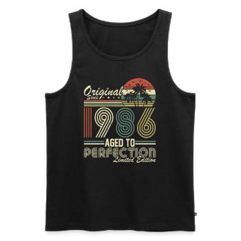 Vintage 1986 - Retro Birthday Gift Idea - Männer Premium Bio Tank Top - Schwarz - Vorne - AI Model Male 178 light (178cm)