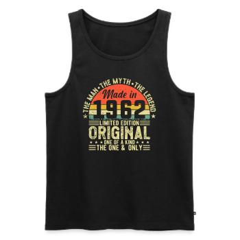 Vintage 1962 - Retro Birthday Gift - Männer Premium Bio Tank Top - Schwarz - Vorne - Michal (187cm)