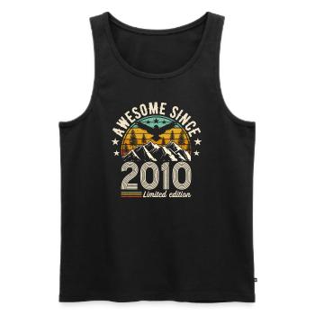 Vintage Legend 2010 - Männer Premium Bio Tank Top - Schwarz - Vorne - AI Model Male 178 light (178cm)