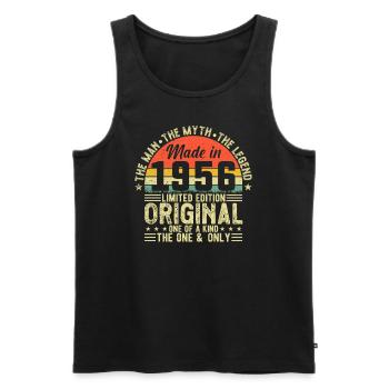 Vintage 1956 - Retro Birthday Gift Idea - Männer Premium Bio Tank Top - Schwarz - Vorne - Michal (187cm)