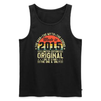 Vintage 2015 - Legendary Birthday Gift - Men's Premium Organic Tank Top - black - Front - AI Model Male 178 light (178cm)