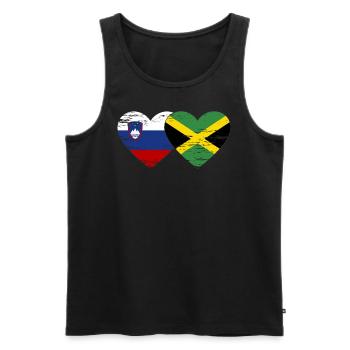 Slovénie Jamaïque drapeau coeur utilisé - Débardeur bio Premium Homme - noir - Devant - Michal (187cm)