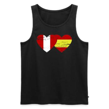 Peru Spain flag heart used - Men's Premium Organic Tank Top - black - Front - Michal (187cm)