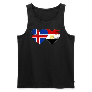 Iceland Egypt Flag Hands Heart Shape Used - Men's Premium Organic Tank Top - black - Front - Michal (187cm)
