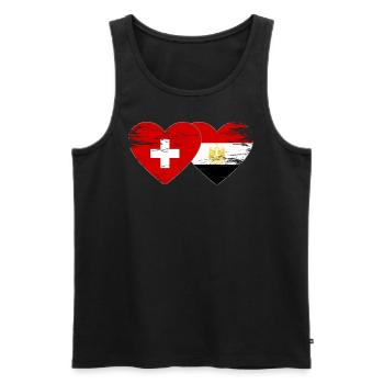 Switzerland Egypt Flag Hands Heart Shape Used - Men's Premium Organic Tank Top - black - Front - Michal (187cm)
