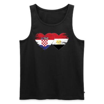 Croatia Egypt Flag Hands Heart Shape Used - Men's Premium Organic Tank Top - black - Front - Michal (187cm)