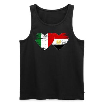 Italy Egypt Flag Hands Heart Shape Used - Men's Premium Organic Tank Top - black - Front - Michal (187cm)