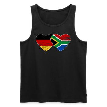 Allemagne Afrique du Sud Drapeau Mains Coeur Forme Utilisé - Débardeur bio Premium Homme - noir - Devant - Michal (187cm)
