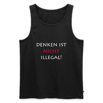 Denken ist nicht illegal - Männer Premium Bio Tank Top - Schwarz - Vorne - Michal (187cm)