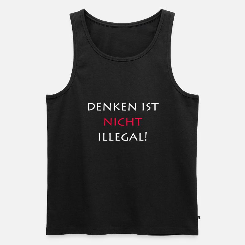 Denken ist nicht illegal - Männer Premium Bio Tank Top - Schwarz