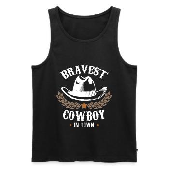 Cowboy Cowboys Rodeo Cowboys Geschenk Spaß Ideen C - Männer Premium Bio Tank Top - Schwarz - Vorne - Michal (187cm)