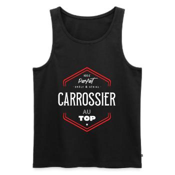Carrossier parfait et au top - Débardeur bio Premium Homme - noir - Devant - Michal (187cm)