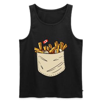 Kanadische Poutine Pommes Frites Mittagessen - Männer Premium Bio Tank Top - Schwarz - Vorne - Michal (187cm)