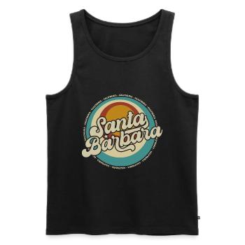 Santa Barbara California Sonnenuntergang Retro - Männer Premium Bio Tank Top - Schwarz - Vorne - AI Model Male 178 light (178cm)