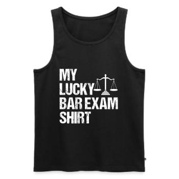 My luck at the bar exam - Men's Premium Organic Tank Top - black - Front - Michal (187cm)