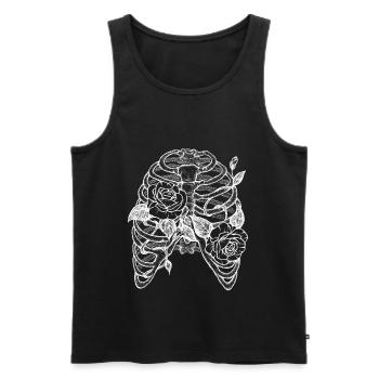 Skelett und Rosen - Männer Premium Bio Tank Top - Schwarz - Vorne - AI Model Male 178 light (178cm)
