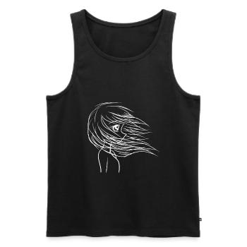 Wind Manga - Männer Premium Bio Tank Top - Schwarz - Vorne - AI Model Male 178 light (178cm)