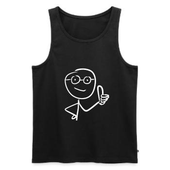 thumbs up - Men's Premium Organic Tank Top - black - Front - AI Model Male 178 light (178cm)
