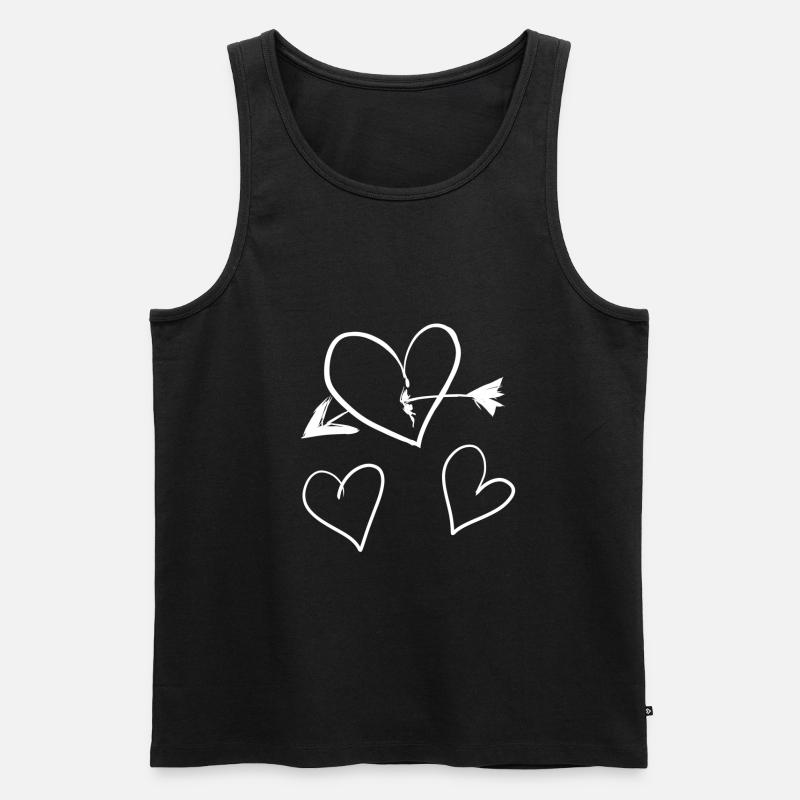 herz herzen - Männer Premium Bio Tank Top - Schwarz