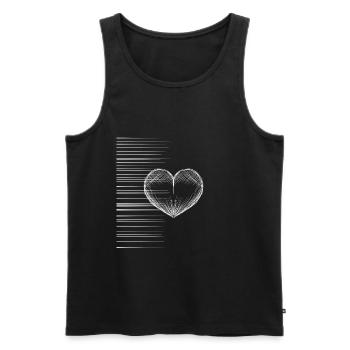 herz linien - Männer Premium Bio Tank Top - Schwarz - Vorne - AI Model Male 178 light (178cm)