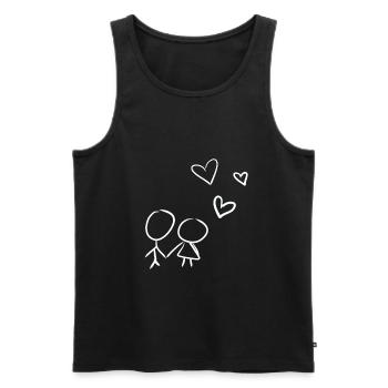 amoureux du cœur chers cœurs Saint-Valentin - Débardeur bio Premium Homme - noir - Devant - Michal (187cm)