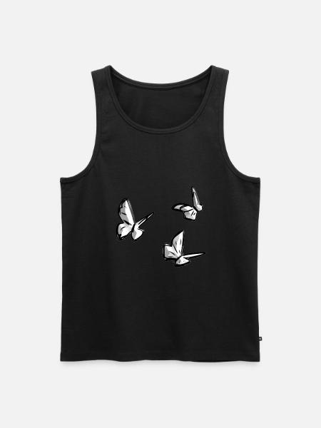 butterfly animals animal symbol - Men's Premium Organic Tank Top - black