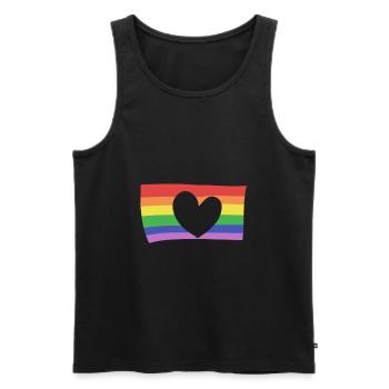 flagge lgbt symbol liebe herzen regenbogen herz - Männer Premium Bio Tank Top - Schwarz - Vorne - AI Model Male 178 light (178cm)