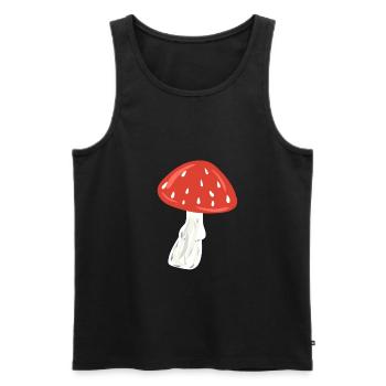 red mushroom symbol nature biology - Men's Premium Organic Tank Top - black - Front - AI Model Male 178 light (178cm)