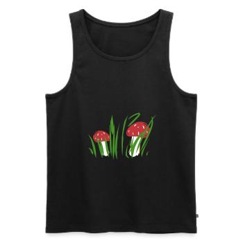 natur biologie grass pilze champignons pilz - Männer Premium Bio Tank Top - Schwarz - Vorne - Michal (187cm)