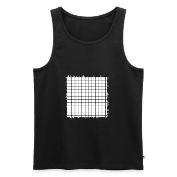 square shape crossed checkered pattern paper - Men's Premium Organic Tank Top - black - Front - AI Model Male 178 light (178cm)