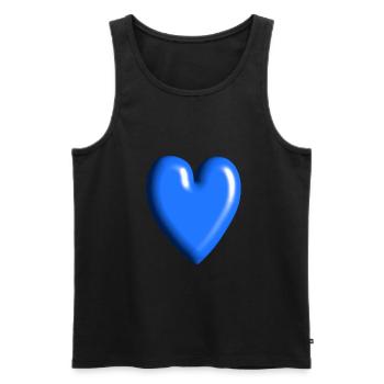 doux bleu symbole de cœur amour - Débardeur bio Premium Homme - noir - Devant - Michal (187cm)