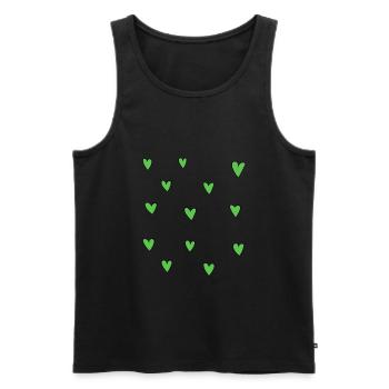 hearts pattern symbol love heart green - Men's Premium Organic Tank Top - black - Front - AI Model Male 178 light (178cm)