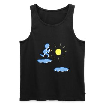 courir sur les nuages soleil ciel coureurs de sport - Débardeur bio Premium Homme - noir - Devant - Michal (187cm)