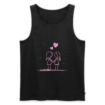 lesbian lovers lesbian pink glitter - Men's Premium Organic Tank Top - black - Front - AI Model Male 178 light (178cm)