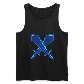 blue sword sword fighting symbol - Men's Premium Organic Tank Top - black - Front - Michal (187cm)