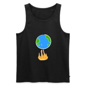 climate protection earth cartoon symbol climate - Men's Premium Organic Tank Top - black - Front - AI Model Male 178 light (178cm)