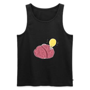 lampe gehirn organ intellignez denken - Männer Premium Bio Tank Top - Schwarz - Vorne - AI Model Male 178 light (178cm)