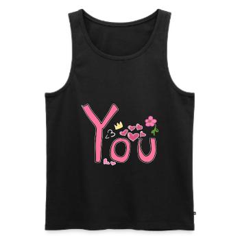 you love heart pink symbols heart - Men's Premium Organic Tank Top - black - Front - Michal (187cm)