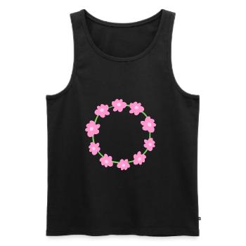 kreis symbol form blumen rosa natur - Männer Premium Bio Tank Top - Schwarz - Vorne - AI Model Male 178 light (178cm)